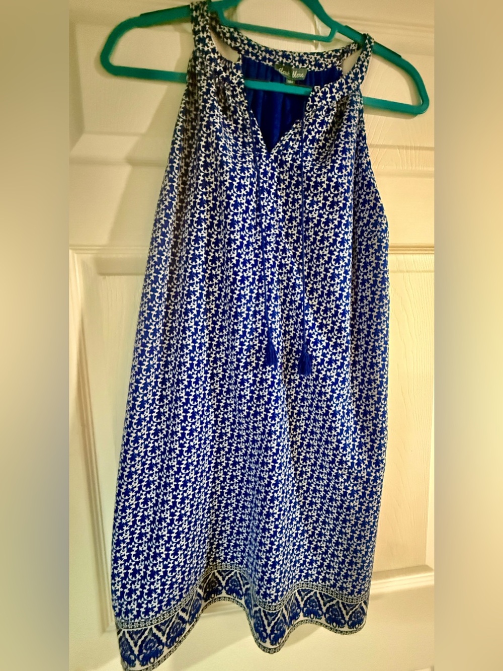 Fleur Bleue Royal Blue Patterned Top